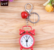 ミニ時計型キーホルダー ミニウォッチキーホルダー キーホルダー 時計 目覚まし時計風 鈴付き かわいい 可愛い おしゃれ カラバリ豊富 白 黄 赤