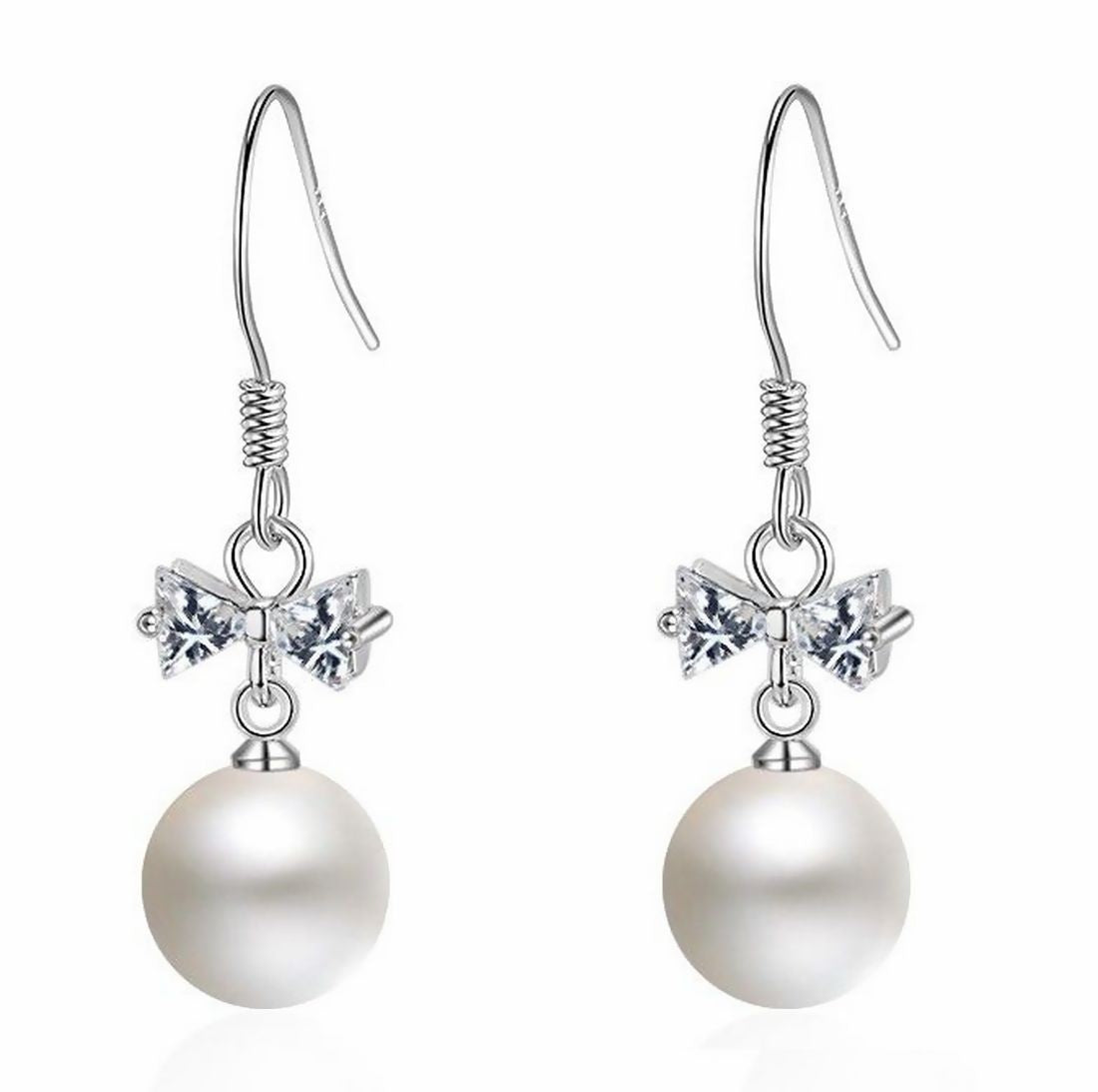 フックピアス アクセサリー レディース 女性用 ファッション小物 パール調 ラインストーン リボン 華やか おしゃれ エレガント 上品 フォーマル プレゼント ギフト 誕生日 記念日