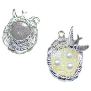 アクセサリーパーツ 2個セット チャーム 小鳥の巣 フェイクパールの卵 ハンドメイド DIY ピアス イアリング ネックレス ストラップ ペンダントトップ ハンドメイドパーツ パール調 可愛い