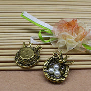 アクセサリーパーツ 2個セット チャーム 小鳥の巣 フェイクパールの卵 ハンドメイド DIY ピアス イアリング ネックレス ストラップ ペンダントトップ ハンドメイドパーツ パール調 可愛い
