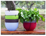 ハンギングプランター 吊り下げ式 植木鉢 プラントポット 26cm フラワーポット ガーデニング 半円形 チェーン吊り鉢 園芸用品 ホワイト グリーン ピンク ブラウン
