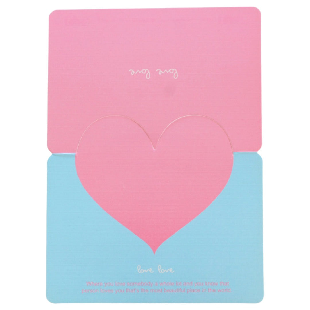 グリーティングカード 同色5枚セット レター用品 文房具 小さいサイズ 小さいカード ハート バレンタイン お祝い 誕生日 結婚式 かわいい 可愛い おしゃれ 白 ピンク 青