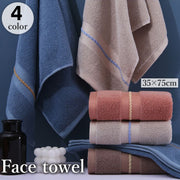 フェイスタオル 35x75cm 手拭き 洗顔 シンプル 単色 ライン 一本線 バス用品 バスグッズ お風呂 洗面所 入浴 キッチン 台所 ブルー グレー ブラウン
