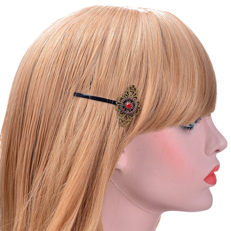 ヘアピン ヘアアクセサリー ひし形 ラインストーン レトロ アンティーク ヴィンテージ スチームパンク風 髪ピン ヘアアレンジ かわいい おしゃれ 女性 レディース  アクセサリー ジュエリー