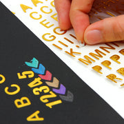 シール ステッカー 数字 アルファベット 文字 文具 デコレーション キラキラ 手帳 シンプル かわいい おしゃれ 大文字
