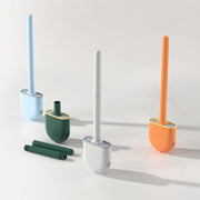 トイレブラシ 掃除ブラシ ケース付き トイレ用品 ソフト 柔らかい 粘着式 排水 壁掛け 柄付き ブラシ立て 掃除 清潔 クリーン 洗う かわいい おしゃれ