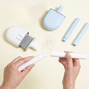 トイレブラシ 掃除ブラシ ケース付き トイレ用品 ソフト 柔らかい 粘着式 排水 壁掛け 柄付き ブラシ立て 掃除 清潔 クリーン 洗う かわいい おしゃれ