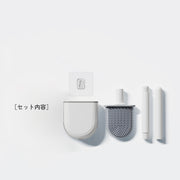 トイレブラシ 掃除ブラシ ケース付き トイレ用品 ソフト 柔らかい 粘着式 排水 壁掛け 柄付き ブラシ立て 掃除 清潔 クリーン 洗う かわいい おしゃれ