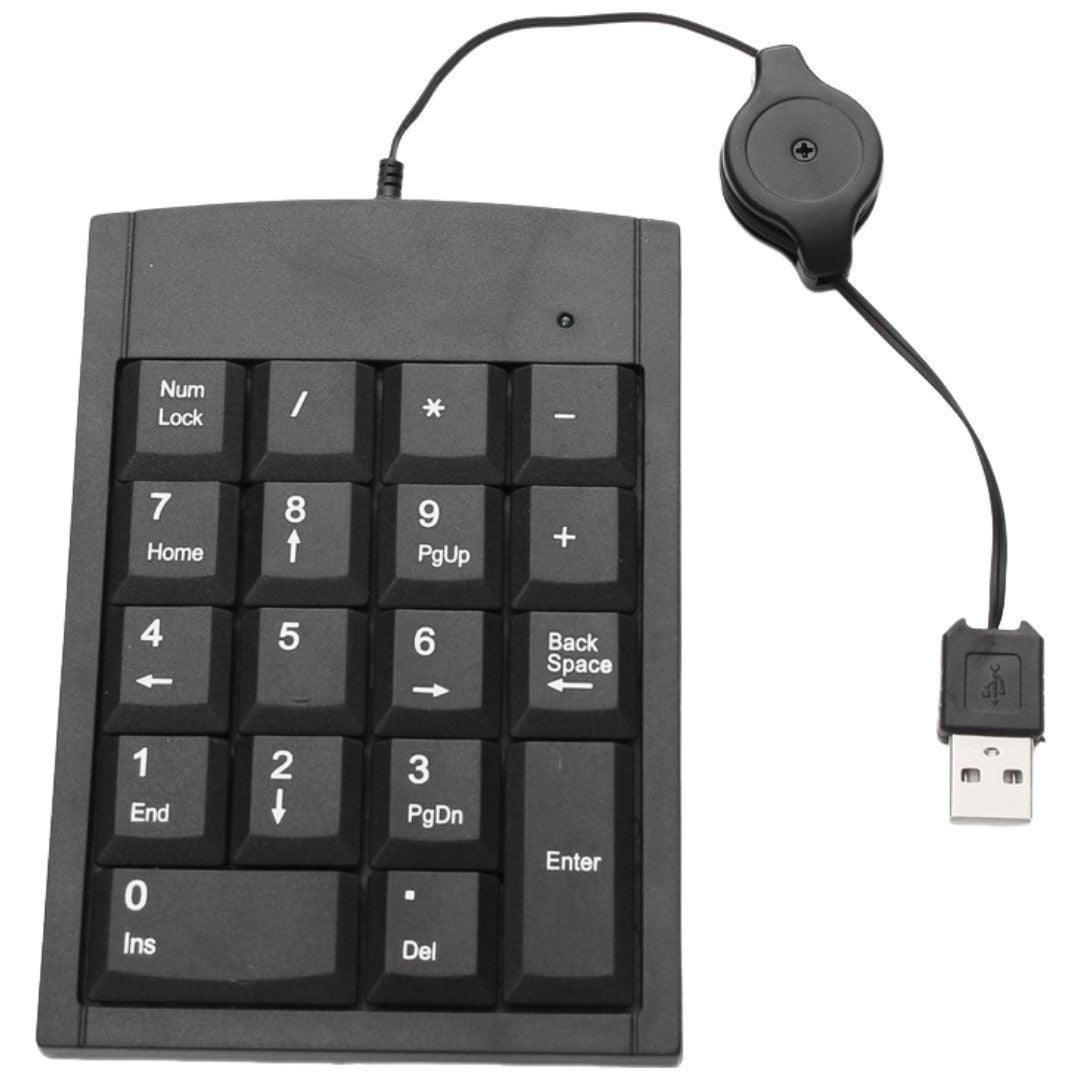 テンキー パッド USB接続 リール式 巻き取り式 19キー 18キー 17キー 000キー 伸縮ケーブル 有線 PCアクセサリー パソコン周辺機器 数字入力 数字計算 パソコン接続