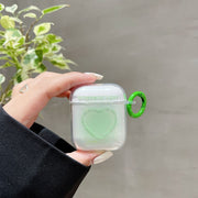 イヤホンケースカバー AirPods 1 2 3 pro エアポッズ エアーポッズ 保護ケース フック付き クリア 透明 ハート かわいい おしゃれ 第一世代 第二世代 第三世代
