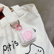イヤホンケースカバー AirPods 1 2 3 pro エアポッズ エアーポッズ 保護ケース フック付き クリア 透明 ハート かわいい おしゃれ 第一世代 第二世代 第三世代