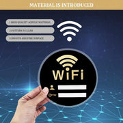 WiFi Wi-Fi サインプレート アクリル製ボード 看板 標識 ステッカー 壁掛け パスワード記入 円型 丸型 店舗 カフェ