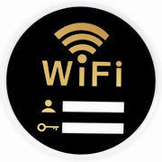 WiFi Wi-Fi サインプレート アクリル製ボード 看板 標識 ステッカー 壁掛け パスワード記入 円型 丸型 店舗 カフェ