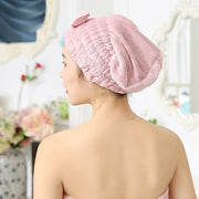 タオルキャップ ヘアキャップ ヘアターバン レディース マイクロファイバー ヘアドライ 吸水 速乾 ふわふわ 柔らかい リボン 可愛い