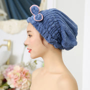 タオルキャップ ヘアキャップ ヘアターバン レディース マイクロファイバー ヘアドライ 吸水 速乾 ふわふわ 柔らかい リボン 可愛い