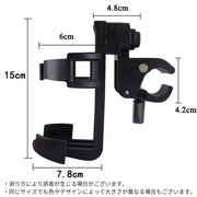 ドリンクホルダー カップホルダー 自転車 バイク ベビーカー ハンドル 360度回転 角度調整 ペットボトル 缶 飲み物 取付簡単