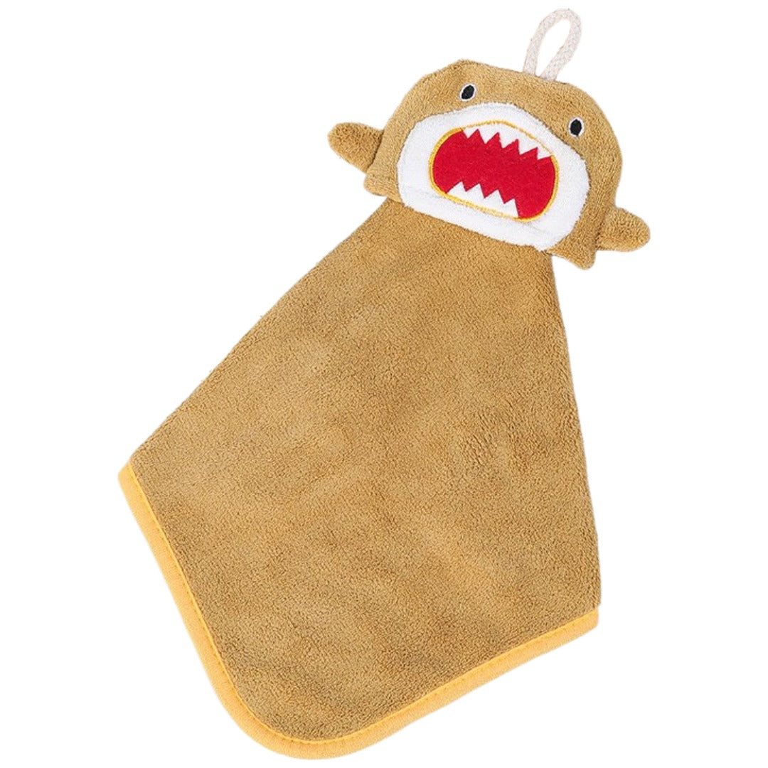 ループ付きタオル 子供用 キッズ ベビー ハンドタオル サメ イエロー バリエーション画像