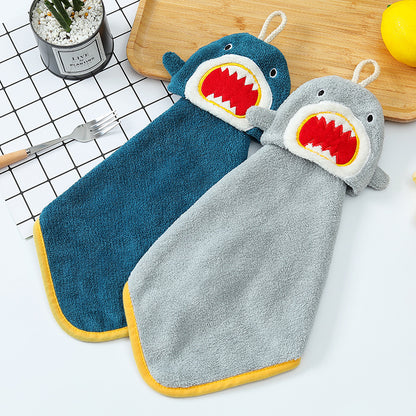 ループ付きタオル 子供用 キッズ ベビー ハンドタオル サメ 商品画像2