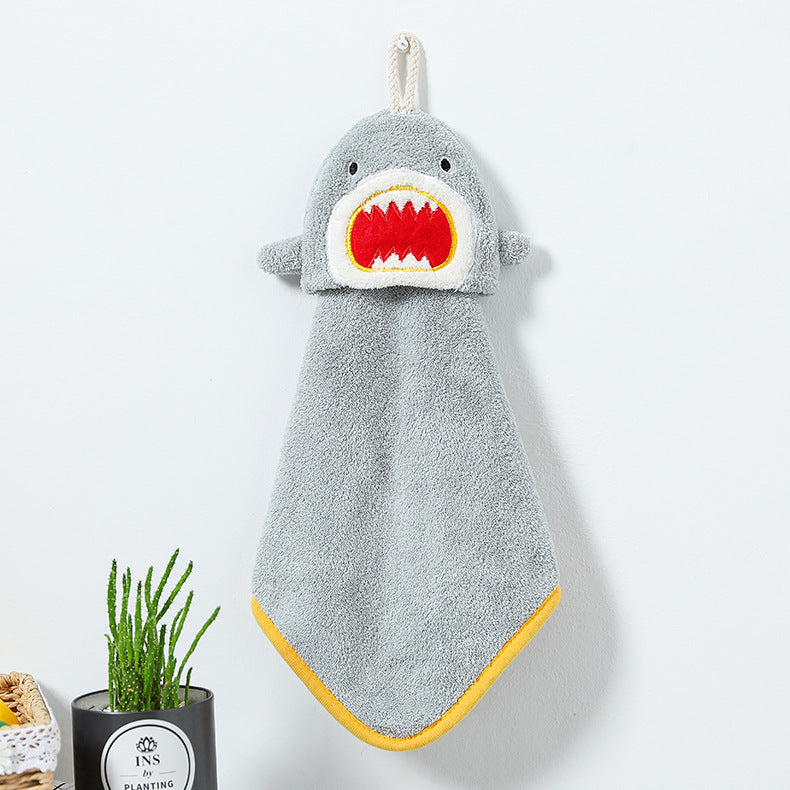 ループ付きタオル 子供用 キッズ ベビー ハンドタオル サメ 商品画像3