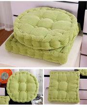 クッション 座布団 丸形 方形 2タイプ 厚手 40 40cm チェアクッション フロアクッション 椅子用 無地 シンプル サークル 円形 ラウンド型 コーデュロイ