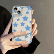 iPhoneケース iPhoneカバー スマホケース スマホカバー スター 星 ブルー クリア 半透明 透け感 背面保護 傷防止 汚れ防止 おしゃれ スマートフォン アイフォン かわいい