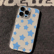 iPhoneケース iPhoneカバー スマホケース スマホカバー スター 星 ブルー クリア 半透明 透け感 背面保護 傷防止 汚れ防止 おしゃれ スマートフォン アイフォン かわいい