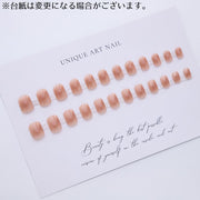 ネイルチップ 24枚セット 12サイズ つけ爪 ショート 短め スクエアオフ 貼るネイル ピンク 光沢感 シンプル 上品 きれいめ