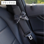 シートベルトカバー 単品 シートベルトパッド クッション リボン 千鳥格子 カー用品 便利グッズ 面ファスナー 簡単装着 擦れ軽減 ショルダーパッド おしゃれ かわいい 自動車 カーアクセサリー 雑貨
