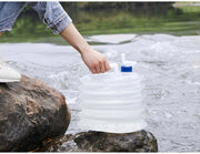 ウォータータンク 単品 給水タンク 水タンク 3L 5L 10L 15L ジャバラ式 蛇腹式 折りたたみ式 伸縮式 持ち手付き 透明 クリア シンプル 持ち運び 水 運搬 キャンプ アウトドア 防災グッズ