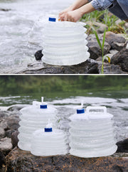 ウォータータンク 単品 給水タンク 水タンク 3L 5L 10L 15L ジャバラ式 蛇腹式 折りたたみ式 伸縮式 持ち手付き 透明 クリア シンプル 持ち運び 水 運搬 キャンプ アウトドア 防災グッズ