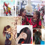 カラーエクステ エクステンション レディース 子供 ヘアアクセサリー つけ毛 編みひも ロング ダンス コスプレ ヘアアレンジ