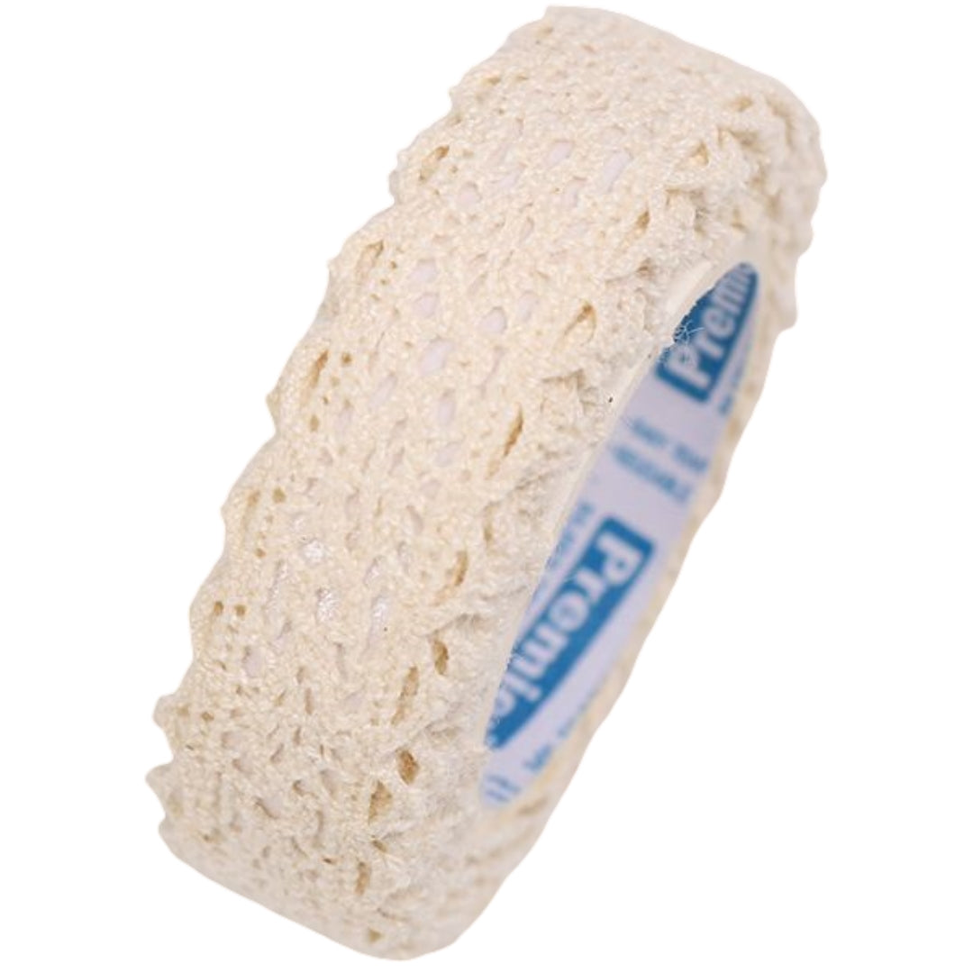レーステープ テープリボン 粘着 シール ロールリボンテープ リボンテープ ベージュ バリエーション画像
