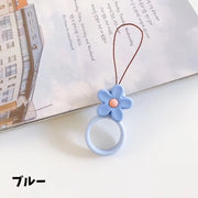 リングストラップ スマホリング 携帯ストラップ 落下防止 スマホアクセサリー お花 無地 シリコン スマートフォン 携帯電話 カラバリ豊富 可愛い シンプル キュート ポップ 便利 雑貨