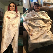 ブランケット 毛布 直径150cm ユニーク 面白い おくるみ 掛け毛布 お昼寝ケット 膝掛け ピザ 白菜 スイカ ハンバーガー 可愛い 寝具