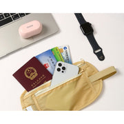 セキュリティポーチ ウエストポーチ シークレットポーチ ウエストバッグ 腰 貴重品 パスポート 薄型 軽量 コンパクト 盗難対策 海外旅行 トラベル