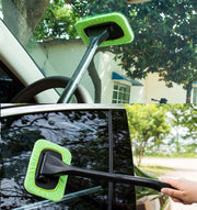 ウインドモップ 柄付き カー用品 洗車用品 ガラス拭き 窓拭き フロントガラス 車窓 曇り取り 結露対策 清掃 ハンディ モップ