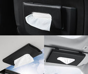 車用ティッシュケース カーアクセサリー カー用品 車用グッズ 薄型 サンバイザー 取付け簡単 シンプル 収納 便利 クリップ式 ベルト式 シック