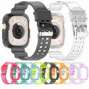 腕時計ベルト バンド ケース一体型 アップルウォッチ用 Apple Watch 交換用 クリア 透明 スケルトン 38 40 41 42 44 45 49mm