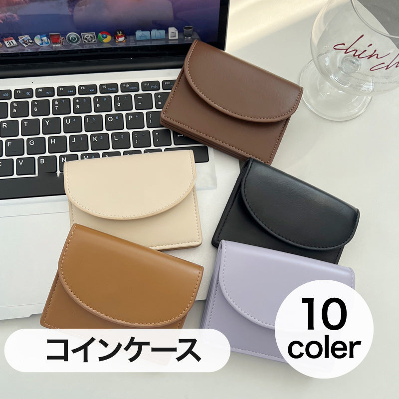 コインケース 小銭入れ レディース メンズ PUレザー ミニ財布 カード収納 大容量 軽量 コンパクト 薄型 スリム 無地 シンプル