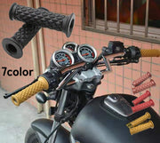 ハンドルグリップ 左右セット バイク用品 交換用 貫通タイプ 22mm 原付 バイク スクーター カスタム 傷防止 汚れ防止 カスタマイズ シンプル おしゃれ 単色 ヴィンテージ風 カジュアル 黒 灰 茶 キャメル ワイン