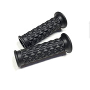 ハンドルグリップ 左右セット バイク用品 交換用 貫通タイプ 22mm 原付 バイク スクーター カスタム 傷防止 汚れ防止 カスタマイズ シンプル おしゃれ 単色 ヴィンテージ風 カジュアル 黒 灰 茶 キャメル ワイン