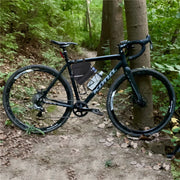 フレームバッグ 自転車バッグ ドリンクホルダー 三角バッグ 自転車ポーチ 車体装着バッグ マジック テープ ファスナー 便利グッズ 小物収納 シンプル