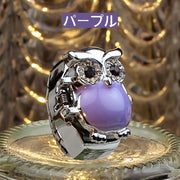 リングウォッチ 指輪時計 指時計 アナログ フリーサイズ 伸縮性 レディース 女性 アクセサリー 蓋付き 開閉式 丸型 ラウンドウォッチ フクロウ ラインストーン お洒落 可愛い プレゼント ギフト 贈り物 婦人用