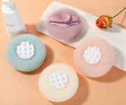 ボディスポンジ バススポンジ バス用品 バスグッズ 丸型 手持ち ボディタオル おしゃれ かわいい 体洗い お風呂グッズ 女性 4色 ブルー ベージュ