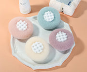 ボディスポンジ バススポンジ バス用品 バスグッズ 丸型 手持ち ボディタオル おしゃれ かわいい 体洗い お風呂グッズ 女性 4色 ブルー ベージュ