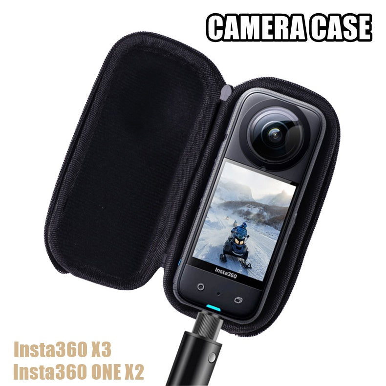 insta360 X3 X2 カメラケース 保護ケース 本体ケース 収納 アクセサリー ファスナー ジッパータイプ コンパクト 小型 持ち運び 自撮り棒 収納バッグ 傷防止 汚れ対策