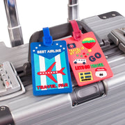 ネームタグ ラゲッジタグ キッズ レディース メンズ ラゲージタグ スーツケース 旅行 名前 名前タグ 飛行機 バス 気球 タワー トラベル 荷物タグ ネームホルダー かわいい おしゃれ