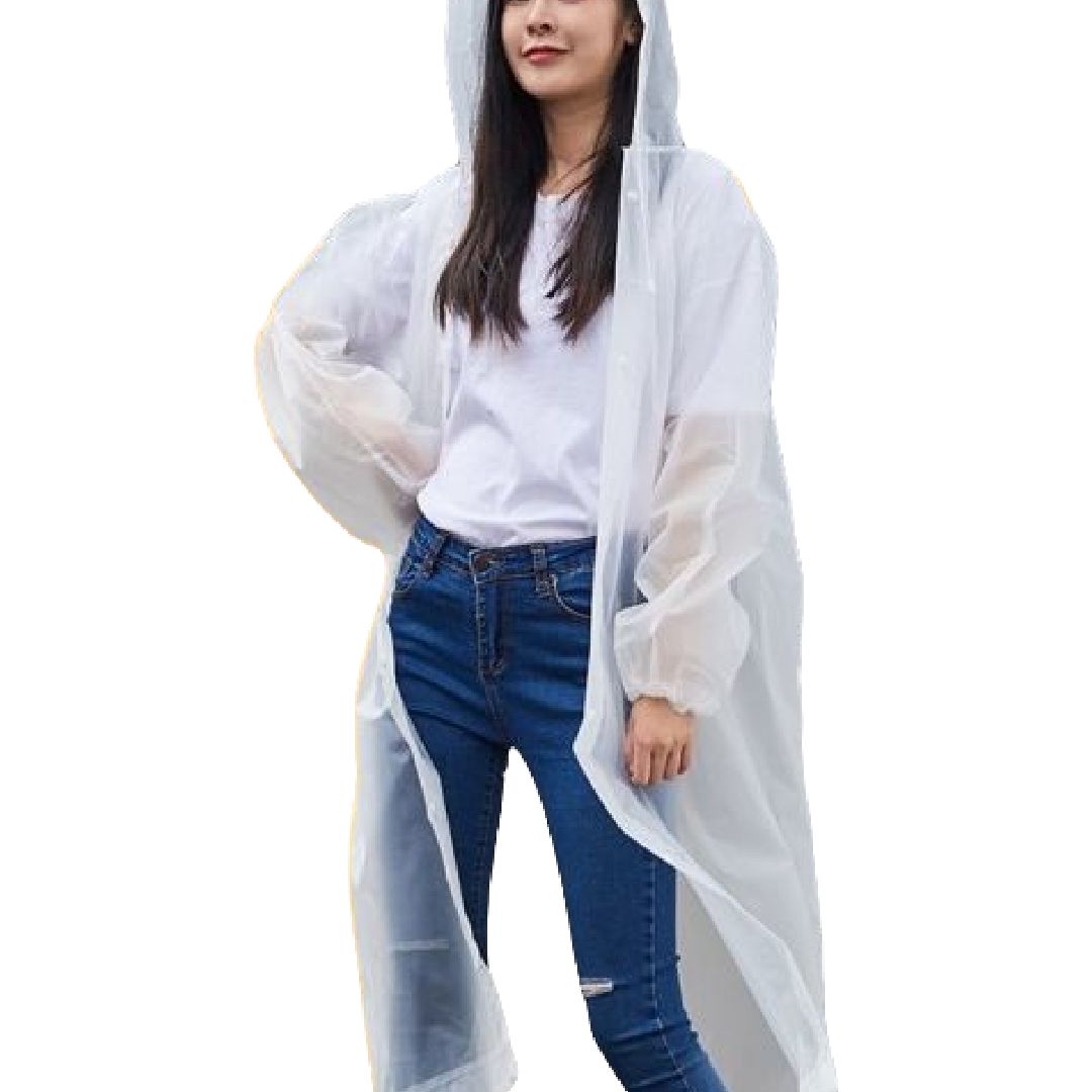 レインコート 雨具 カッパ レディース メンズ 女性 男性 男女兼用 レインウェア 膝下丈 フード付き 前ボタン スナップボタン フード紐 防水 半透明 無地 単色 シンプル 便利