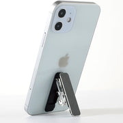 スマホスタンド 折りたたみ 薄型 貼るだけ スマホ iPhone 携帯電話 シール式 粘着テープ  タブレット 高さ調節可 横置き 縦置き 小ぶり コンパクト 便利 おしゃれ 長方形 スクエア ミニ 単色 無地 シンプル 黒 灰 銀色 赤 緑