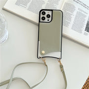 iPhoneケース スマホケース ストラップ付き 斜め掛け レザー調 X XR XSMAX 11 12 13 Pro Max おしゃれ